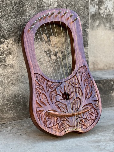 Rosewood brown flower lyre - rosewood,