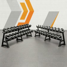 METIS Pro Urethane Dumbbell Rack [2 Tier] | DUMBBELL Sets - Free Weight Storage