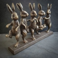Dancing hares resin ornament - ornament, |