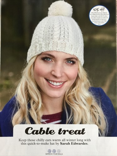 Ladies cable stitch bobble hat - stitch,