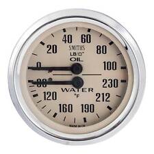 Smiths Classic Oil Pressure & Water Temperature Gauge Magnolia Dial Chrome Bezel
