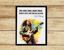Bob Marley print song wall art quote home decor Picture Reggae
