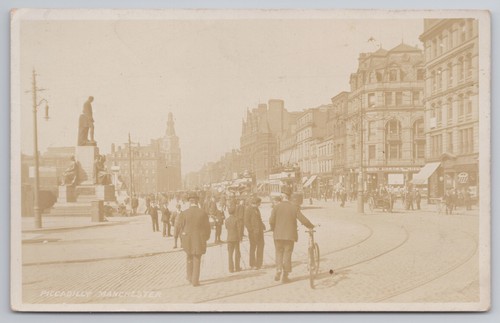 Postcard antique bicycle tram - postcard,