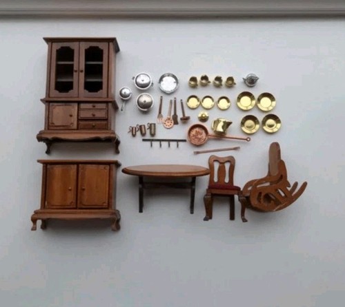 Wooden dollhouse with - wooden,