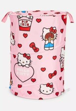 💕 Primark HELLO KITTY Pop Up PINK Love Hearts Storage Laundry Bin Basket NEW 💕
