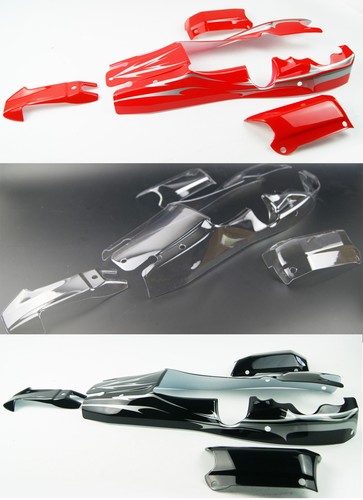 Black red clear plastic body - plastic,