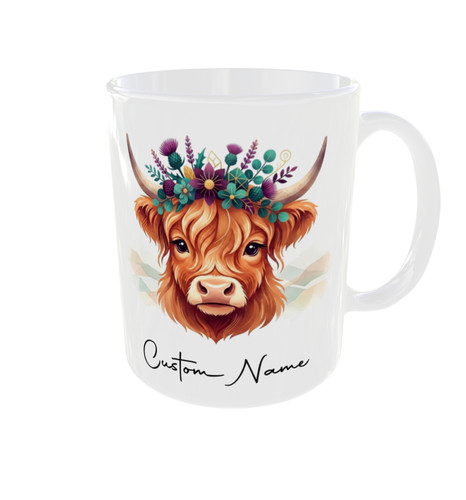 Highland cow mug personalised - highland,