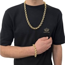  Mens 9ct Gold GF 12mm Diamond