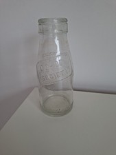 Co-Op Society Rinse + Return Milk Bottle Pressed Glass Small School Vintage Rare
