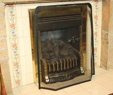 Black powder coated Fireside fireguard Spark Guard Fire Screen Ht. 64cm W 52cm