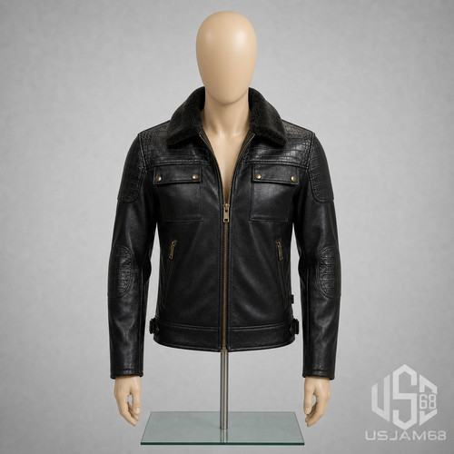 Men black cowhide - men's, leather