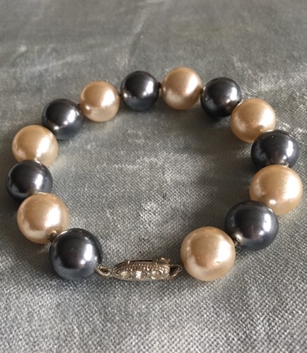 Vintage black ivory faux - &,