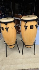 LP  Aspire LPA647-AW Wood 11'' & 12'' Natural Conga Drum Set With Stands