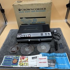 Vintage Crowncorder CTR-6550 S Reel To Reel Tape Player/Recorder w/ Tape/Spool