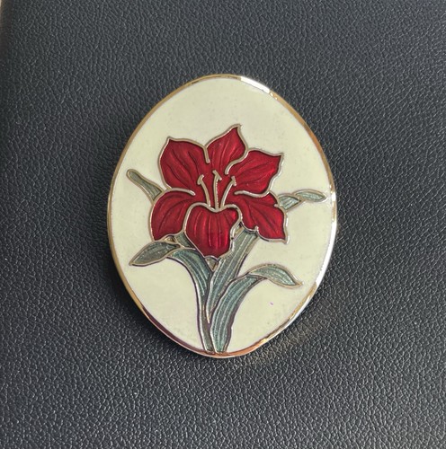 Vintage cloisonné enamel lily - enamel,