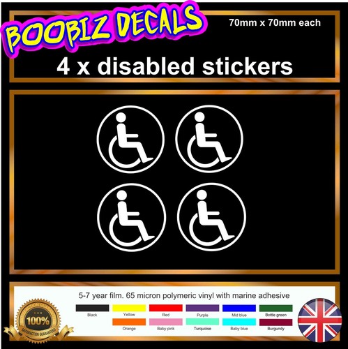 Disabled sticker 70mm x - sticker,