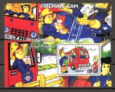 FIRE FIGHTING SOMALIA 2001  "FIREMAN SAM"  TWO MINI SHEETLETS
