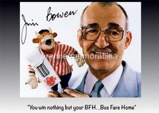 BULLSEYE DARTS CLASSIC TV SHOW HOST JIM BOWEN SIGNED REPRINT EXCLUSIVE A4 PRINT