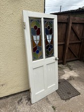 Interior stained glass wooden door