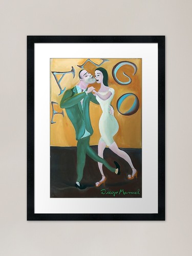 Tango dance framed - art, print