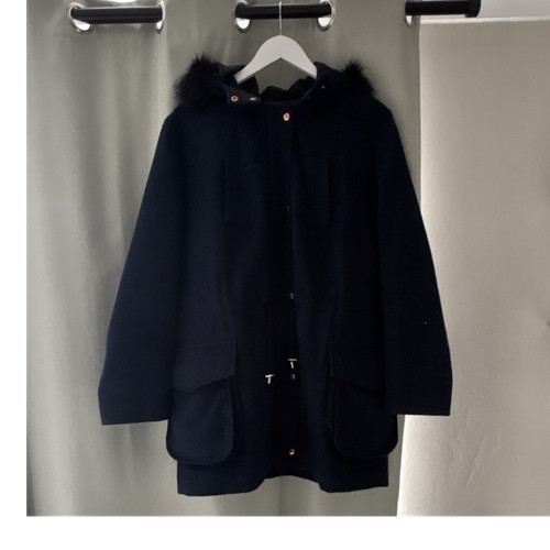 Black corduroy hooded faux - black,