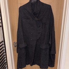 Rundholz Black/Grey Double Breasted One Size Wool Blend Oversized Coat 