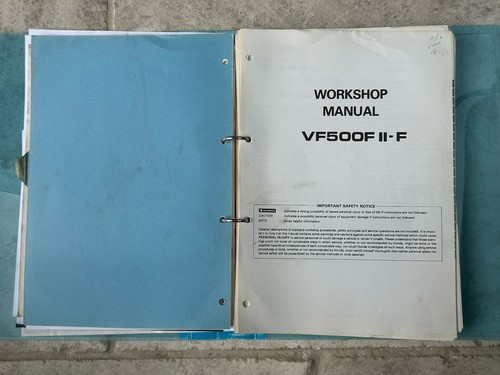 Honda vf500 workshop manual - workshop,