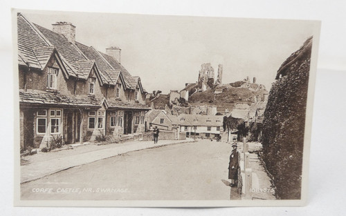 Corfe castle village street - castle,