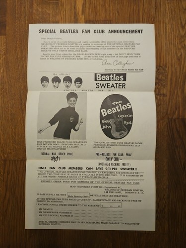 Beatles fan club - club, original