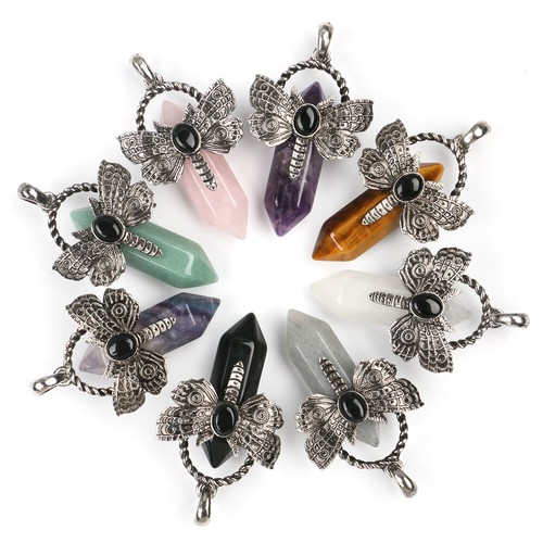 Natural crystal chakra moth - crystal,