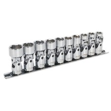 Sealey Universal Joint Socket Set 3/8" Square Drive 6pt 10pc Metric Tools AK2710