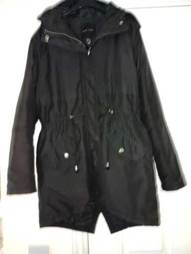 New look black parka size - new,