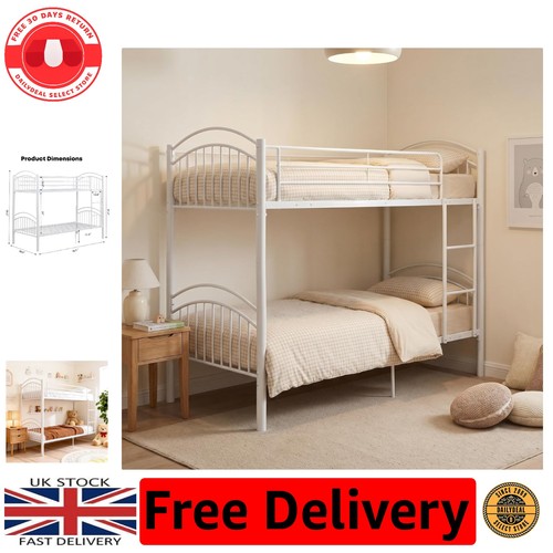 Durable white metal bunk bed - bunk,