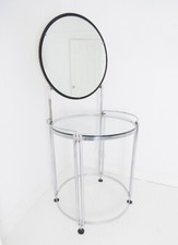 STUNNING VINTAGE FRENCH ART DECO CHROME & GLASS VANITY DRESSING TABLE - 1930's