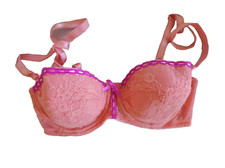 Sorbet Boutique Coral Mix Underwired Padded Lace Cup Multiway Bra UK 32C