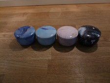 4 X Beautifully Decorated Small Round Candle Tins (Empty)