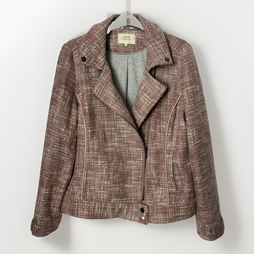 Ladies crop biker tweed - uk,