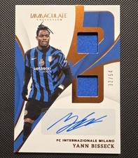 2024-25 Panini Immaculate Yann Bisseck Dual Patch Auto /54, Inter Milan Germany