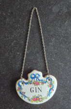 CROWN STAFFORDSHIRE Vintage Fine Bone China 'Gin' Decanter/Bottle Label