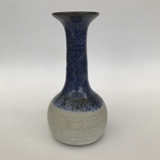 Canterbury Pottery Studio Specimen Bud Vase Cobalt Blue Top Splash 14cm