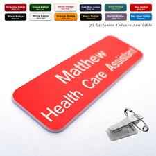 COMBI CLIP & PIN Custom Engraved Name Badge Social Worker Support Restaurant