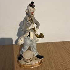 Vintage Ceramic Hobo Clown Figurine – Playing Saxophone – Hand-Painted