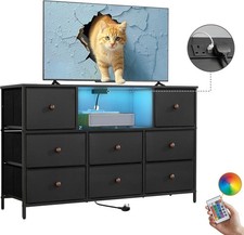 Wide 8-Drawer Chest Dresser TV