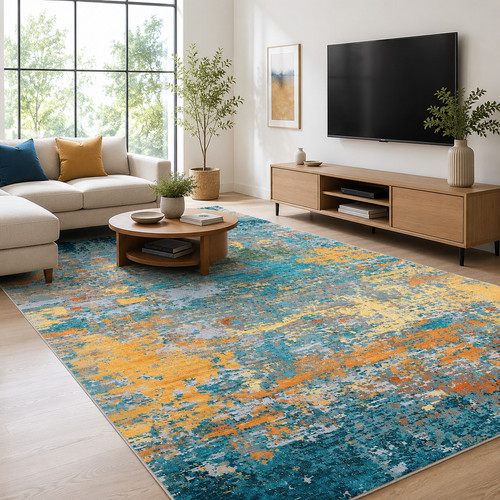 Modern abstract area - modern, rug
