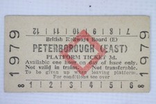 BR British Railways Board (E) Platform Ticket Peterborough (East) Station