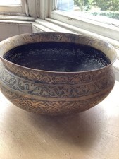 antique vintage old brass bowl