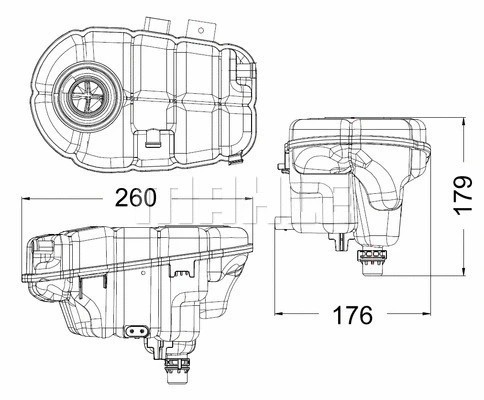 Expansion tank coolant - tank, fits