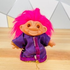 Vintage Dam Troll Pink Hair Purple Costume 1986 Retro 5”