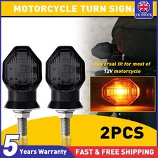 2pc LED Motorcycle Motorbike Turn Signal Indicators Light Lamp Amber Universal