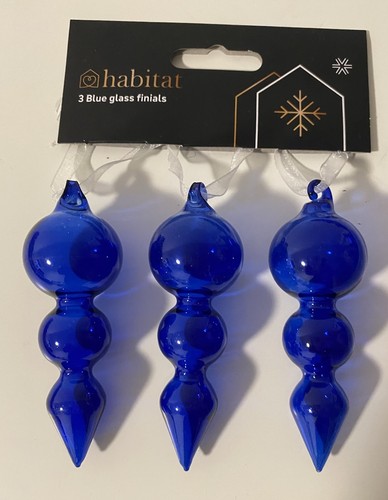 Habitat blue glass - blue, finials